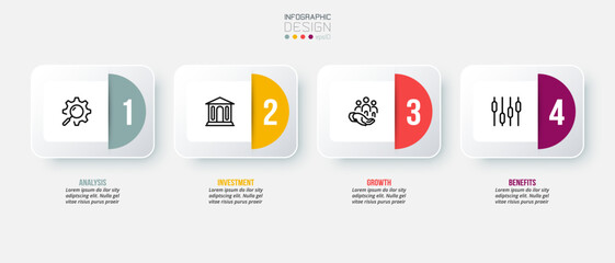 Infographic template business concept with step.
