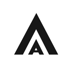 Simple Black Tent Icon Against White Background