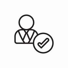 Approved employee check mark icon vector sign