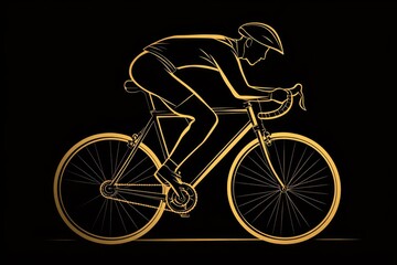 Obraz premium A person cycling in the darkness with no lights on
