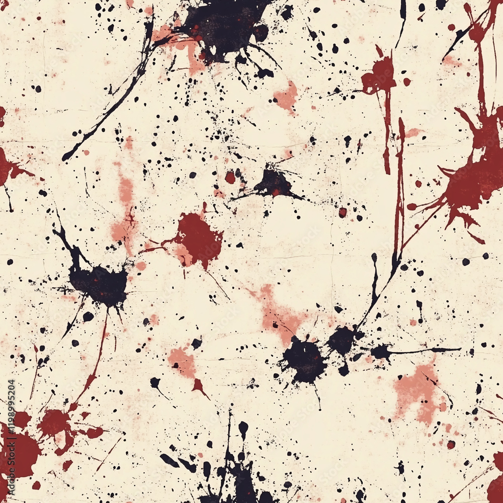 Aufkleber Abstract red and black splatter texture with grunge pattern