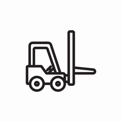 Forklift warehouse logistics machine icon vector sign