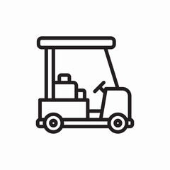 Golf cart resort transport icon vector sign