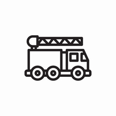 Fire truck emergency vehicle icon vector sign