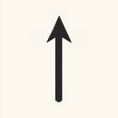 Fototapeta premium Simple black upward arrow graphic on white background
