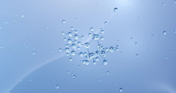 Dicyclohexyl phthalate rotating molecular structure, 3d model of molecule, phthalate ester, looped video