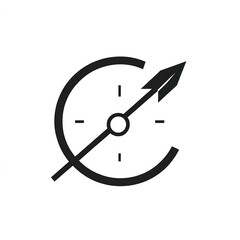 Bold graphic of a spear or arrowhead within a circle