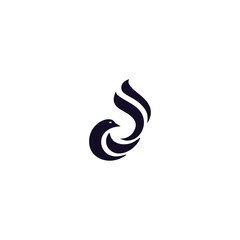 abstract flat icon logo bird