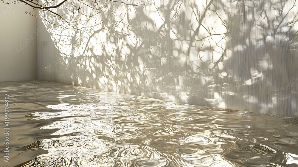 Poster Gently shifting patterns of light on a textured surface, creating a soothing rhythm