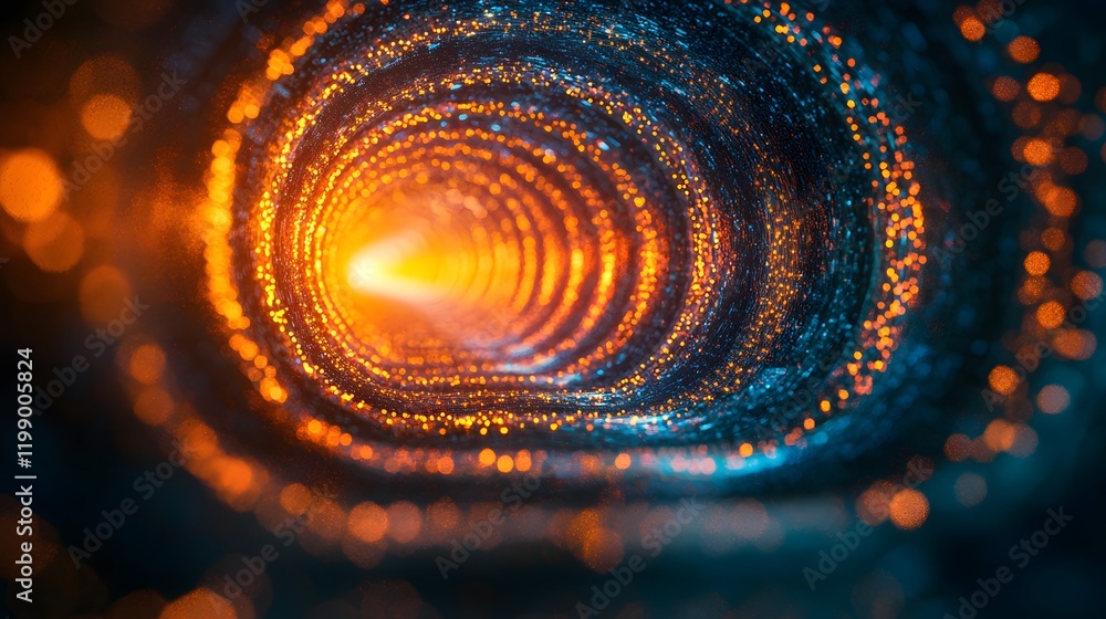 Aufkleber a rhythmic pulse of light flowing outward in concentric circles on a dark background