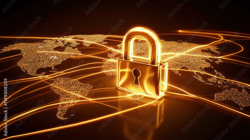 Poster global cybersecurity protecting data in a connected world