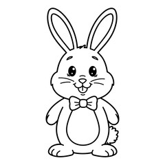 Obraz premium Easy and bold coloring page of a cute bunny character