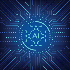Artificial Intelligence AI Chip in Human Head. Artificial Intelligence icon with Machine learning, digital skills, generative AI, AI technology, algorithm, virtual intelligence and future
