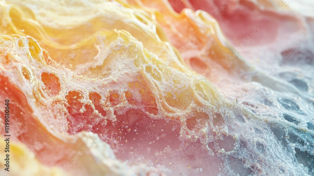 Aufkleber 3d rendering of abstract digital landscape with flowing particles and depth of field
