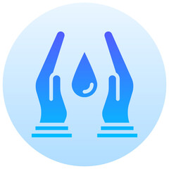 water care vector round gradient icon