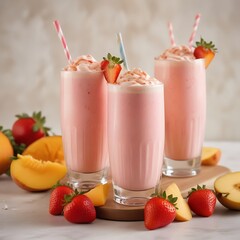 Strawberry milkshake smoothie