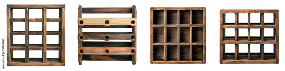 Poster rustic wooden shelves in various sizes and for creating stylish home storage and display solutions f