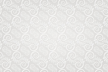 Fototapeta premium Gray Decorative floral background
