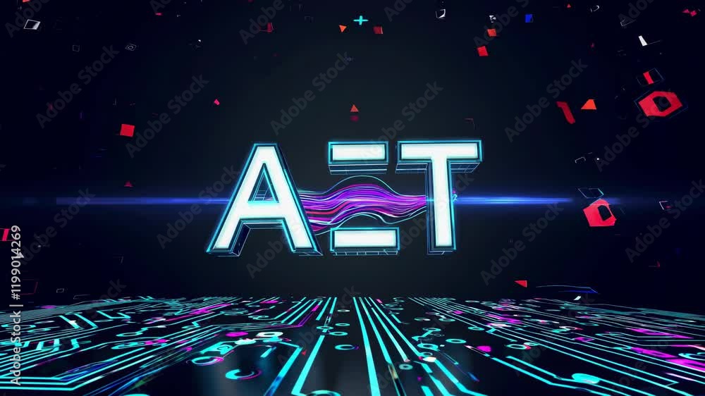 Poster exploring the future of ai technology through dynamic visuals and engaging concepts
