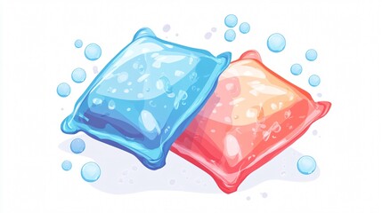 Professional Cold Compress Ice Pack Vector Illustration for Medical Use