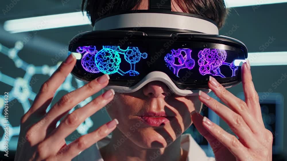 Aufkleber exploration of virtual reality technology in a high-tech laboratory setting
