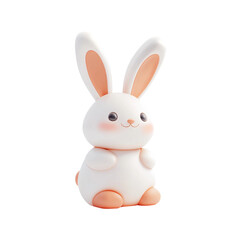 Obraz premium Cute rabbit figurine with soft colors and friendly expression