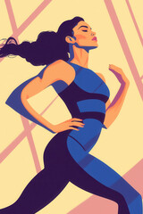 Dynamic Digital Illustration of a Runner Showcasing Fitness and Strength in Vibrant Colors
