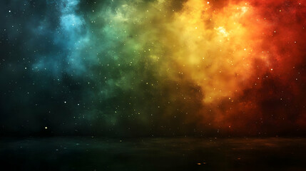 Colorful nebula backdrop, cosmic stage, space