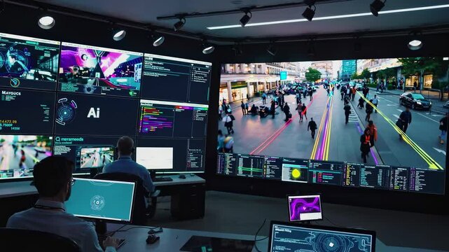 Innovation in smart city technology during day and night showcasing urban analytics and traffic management
