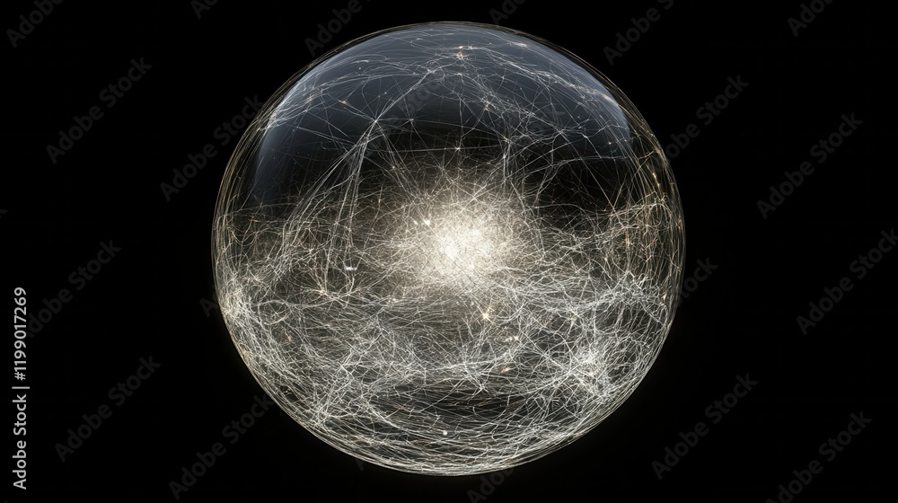 Poster a digitally rendered earth globe with glowing lines connecting points of light.