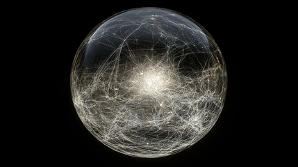 A digitally rendered Earth globe with glowing lines connecting points of light.
