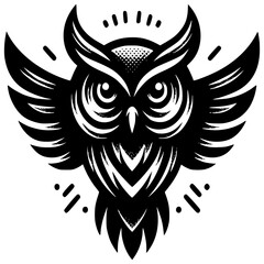 Obraz premium Black color owl animal fly 