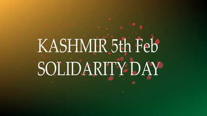 5th February in English yellow green  KASHMIR Solidarity Day. vector illustration.