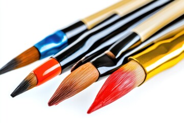 Fototapeta premium A collection of paint brushes in a compact arrangement