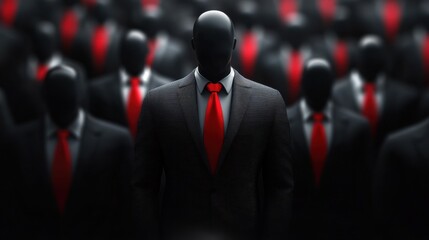 A graphic representation of a leader among a group of followers, symbolizing authority.