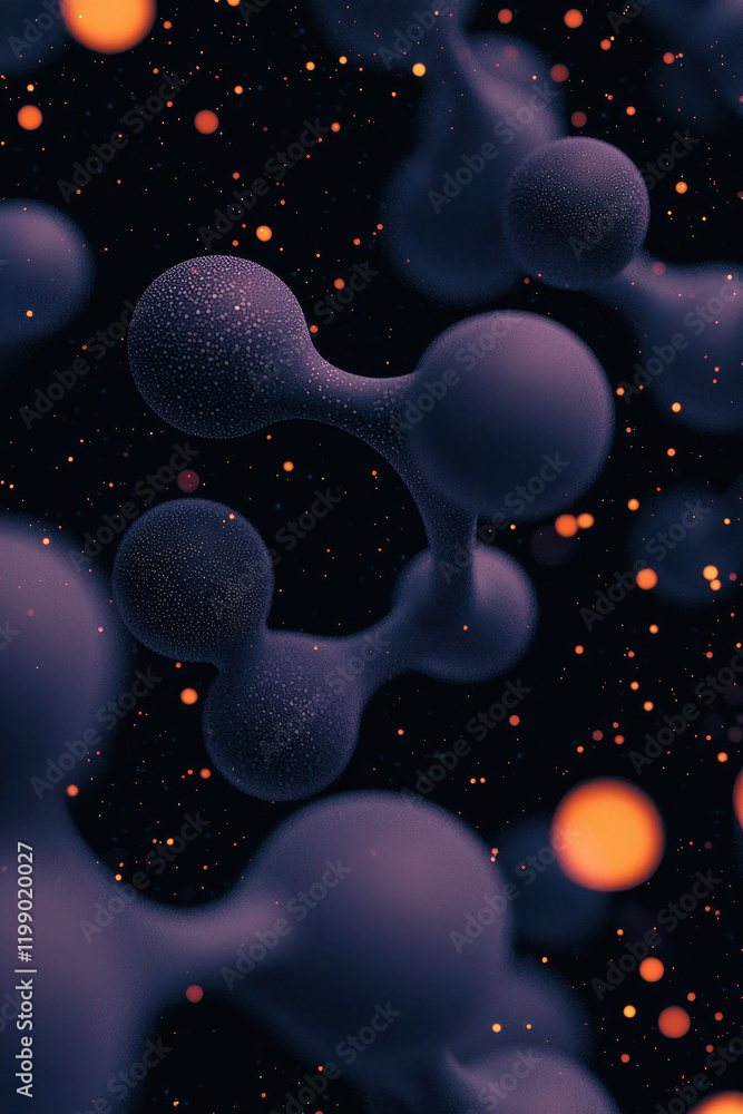 Poster exploring the intricate molecular world: a visual odyssey through microcosmic structures and energet