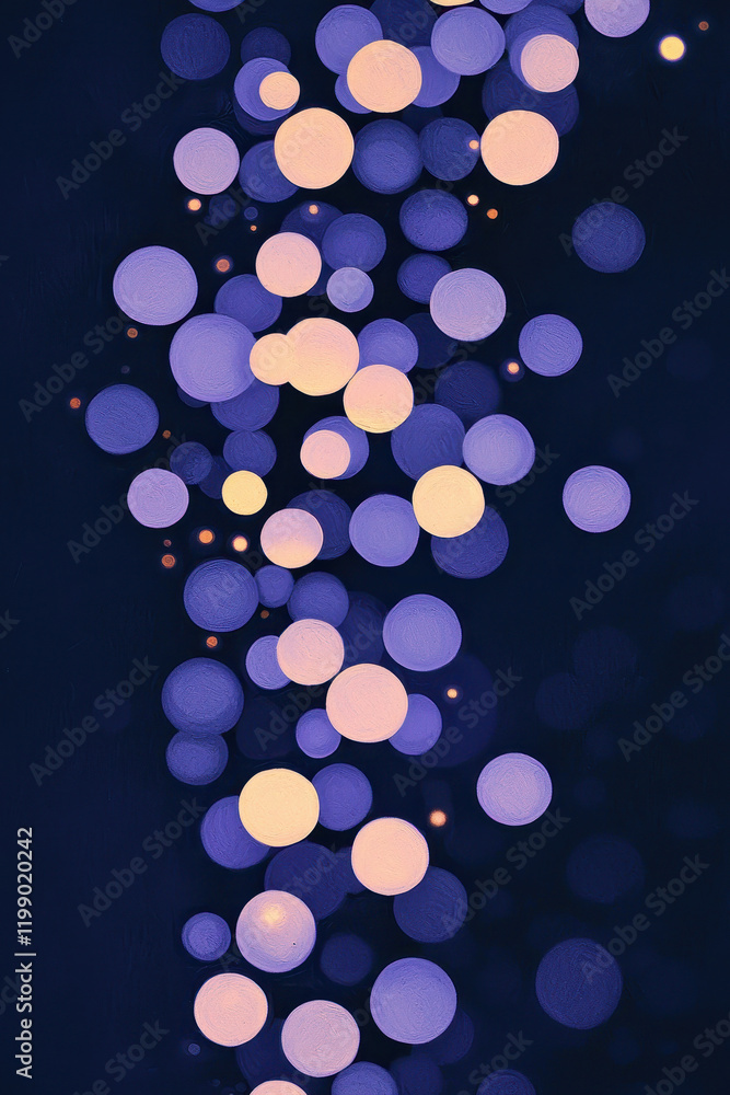 Aufkleber enchanting abstract bokeh background with glowing lights in deep blue and soft pastel tones for crea
