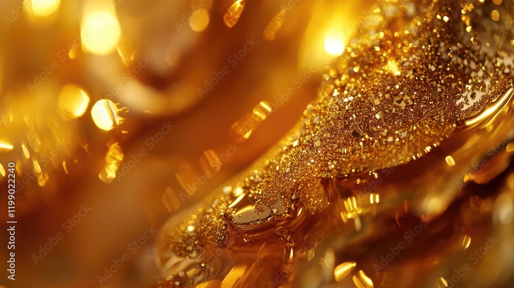 Poster a close-up view of a golden object with intricate details