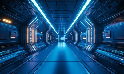 Fototapeta premium Modern Future cement floor and wall background technology interior concept