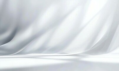 Naklejka premium Abstract white studio background for product presentation. Empty room with shadows of window. Display product with blurred backdrop.