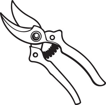 black and white garden shears clip art preview