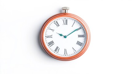 Elegant Pocket Watch Isolated on White Background. Generative AI