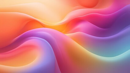 Obraz premium Vibrant pastel abstract background with flowing gradient waves, colorful fluid shapes, and dreamy soft textures for creative designs