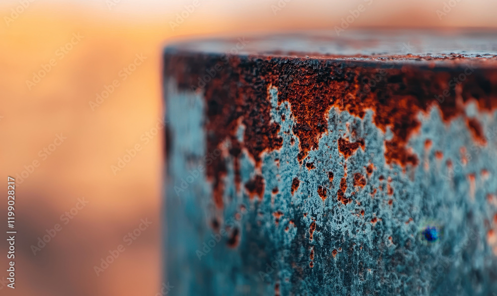 Aufkleber abstract close-up of weathered metal surface showcasing rust and corrosion patterns in a natural env