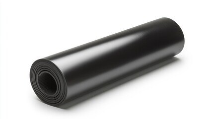 Minimalist Black Roll Mockup on a White Background. Generative AI