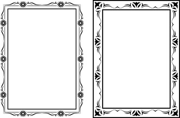 vector frames black on a white background