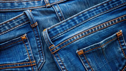 Fototapeta premium Blue Jeans Back Pockets Architectural Photography, Denim, Fashion, Texture, Detail