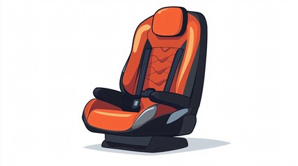 Forward Facing Car Seat Vector Illustration Isolated - Safety Travel Concept