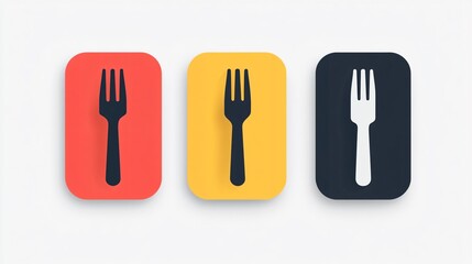 Elegant Fork Plate Knife Icon for Culinary Designs
