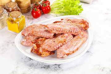 Marinated Duck wings for barbecue
